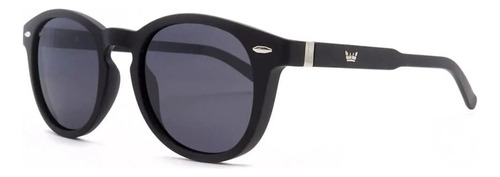 Anteojos Lentes Sol Vulk Cinema Redondo Negro Negro Mate Mblk/grey Pol Negro