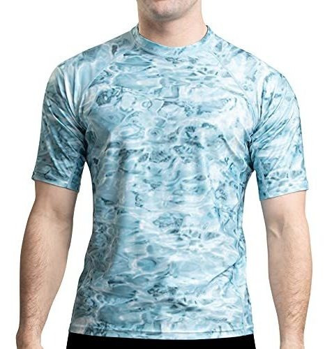 Aqua Design Mens Rash Guard Sun Shirt: Short Sleeve 0f36q