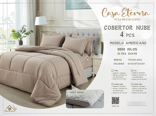 Cobertor Nube 4 Piezas Colores Lisos King Coral Claro