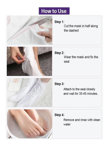 Imagen 8 de 10 de 3 Mascarillas Peeling Calcetines Exfoliantes Para Pies Suave