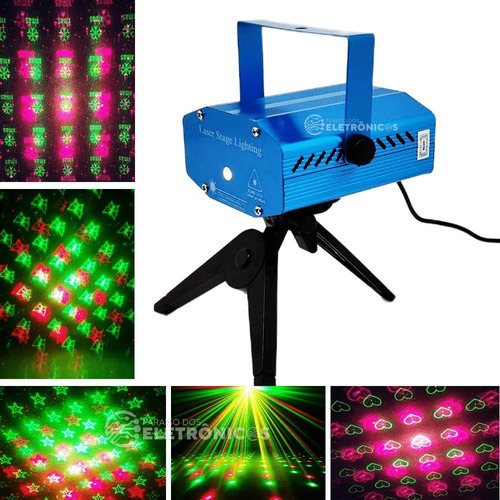 Laser Projetor Holográfico Led Strobo Estrela Azul