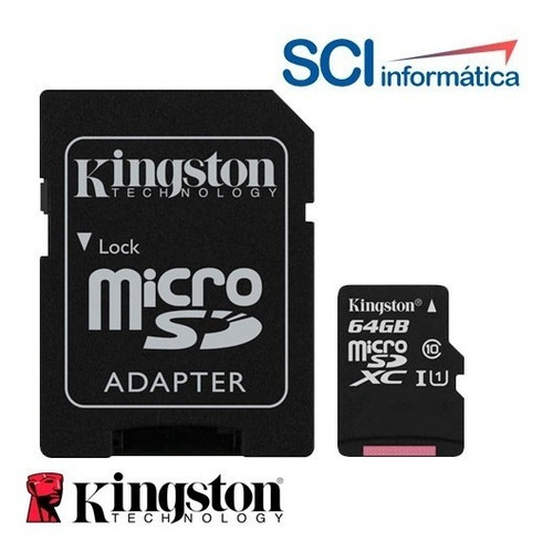 Memoria Micro Sd Kingston 64gb Clase 10 Hc Camara Celular