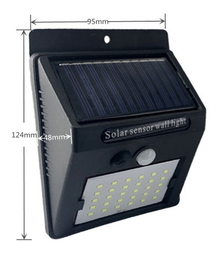 Imagen 2 de 10 de Aplique Reflector Led Panel Solar Con Sensor Movimiento 4w 20 Leds