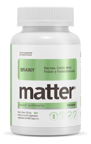 Brainy, Matter, Mejora La Atención, Coq10, 60 Capsulas Sabor Sin sabor