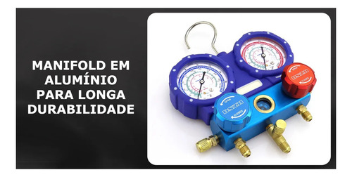 Manifold Dszh R22 R134a R404a C/ Manoplas Aluminio E Engates