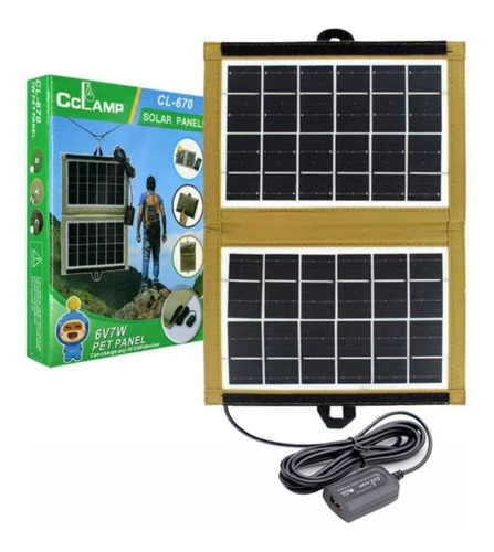 Panel Solar 6v 7w Puerto Usb Para Carga De 5v Cl-670