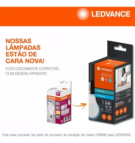 Kit 10 Lâmpada Led Bulbo Ledvance 7w 560lm Bivolt 3000k