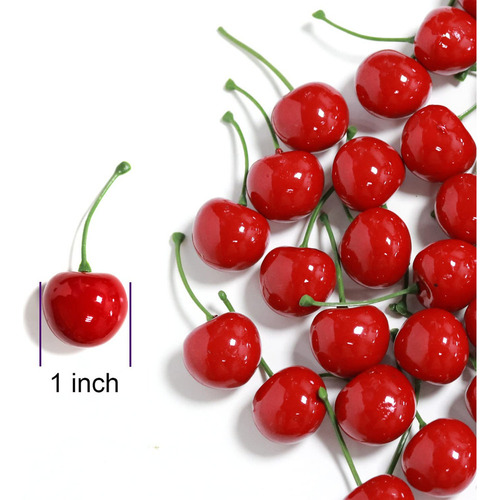 W Cereza Artificial, Fruta Artificial For Decoración, 100