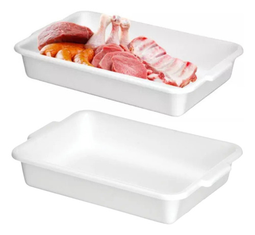 Kit Com 10 Bandejas Topa Tudo Branca 4litros Atacado Alimento Açougue Restaurante Salgado Cozinha - Santana