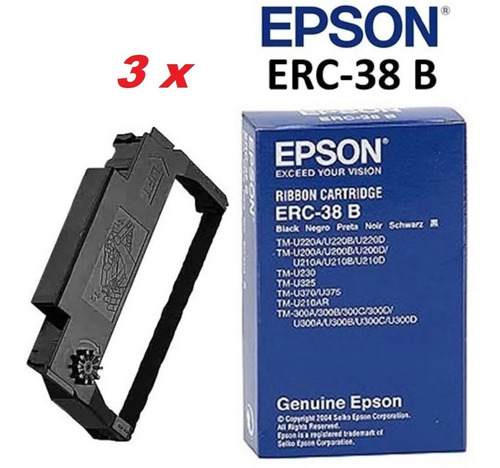 3 Cintas Original Epson Erc-38b M188d Tmu-220 Tm-u2 - Nuevas