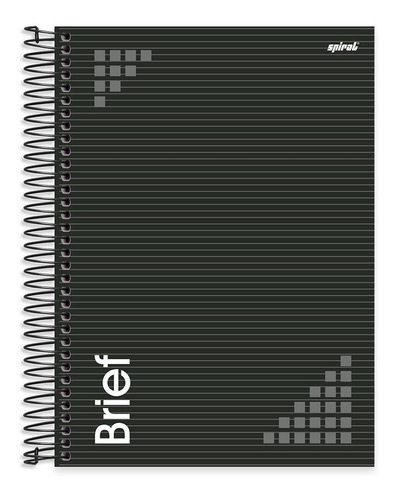 Caderno 15 Matérias 240fls Universitário Capa Dura Brief Spiral - Preto