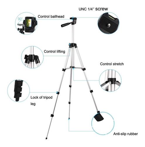 Tripie Soporte Celular Camara Base Universal Foto Video 360