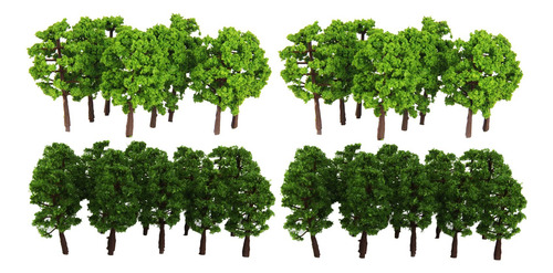 Conjunto De 80 Paisaje Modelo Árbol Tren Ferrocarril Calle