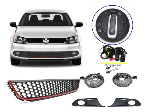 Kit Faros De Niebla Y Rejillas Jetta 2011 2012 A 2014 Panal