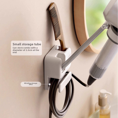Soporte De Pared Lazy Para Secador De Pelo, Baño, Sin Necesi