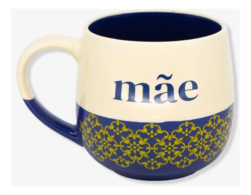 Caneca Maggie Em Cerâmica Mãe Azulejo 400ml- Zona Criativa