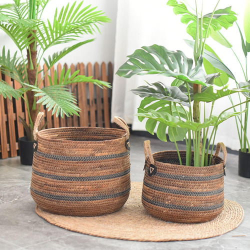 Cesta De Lavandería Tejida Cesta De Mantas Para El Hogar S