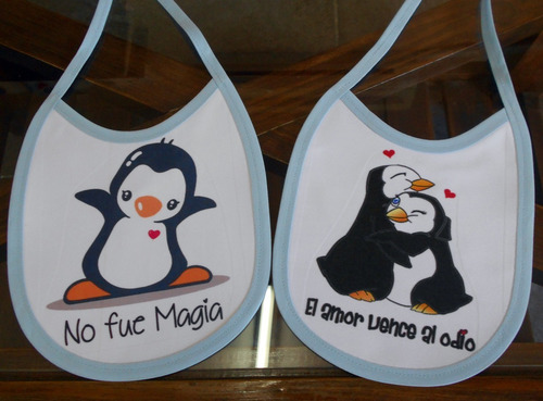 Imagen 3 de 5 de Combo X2 Baberos Kirchneristas Peronistas Pingüinos
