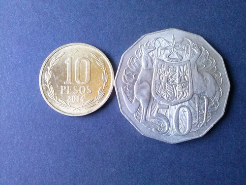 Moneda Australia 50 Cent Níquel 1971 (c43)