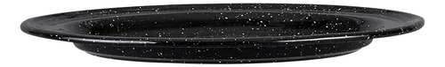 Juego 4 Platos 22 Cm Peltre Negro Jaspeado Cinsa 315625 Negro
