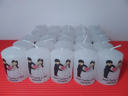 Velas Personalizadas Souvenir Boda Bautismo Comunion