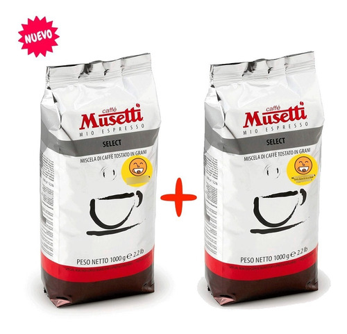Pack 2kg De Café Italiano Musetti Select Espresso En Grano