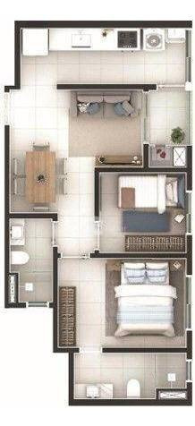 Imagem 6 de 18 de Apartamento 02 Quartos (01 Suíte) No Centro, São José Dos Pinhais - Ap3447