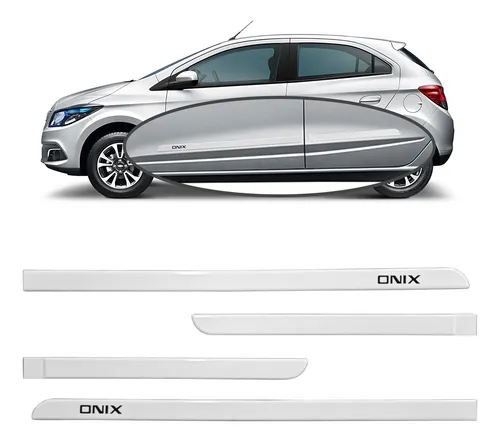 comprar Jogo Friso Lateral Slim Porta Gm Onix 2017 Branco Summit 4pç