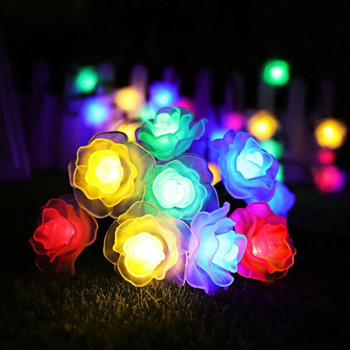Imagen 2 de 5 de Guirnalda Solar Rosa 5 Metros 50 Led Multicolor