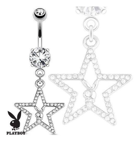 Piercing Para Ombligo Playboy Original Estrella Zirconias