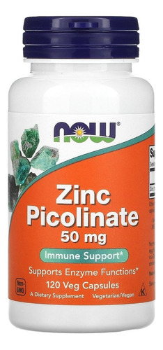 Now Foods Picolinato De Zinc  50mg 120 Vcaps Sin sabor