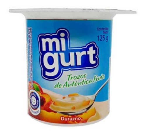Imagen 1 de 3 de Yogurt Migurt Fruta Durazno 125gr Mojito Bodegón 2 Unds
