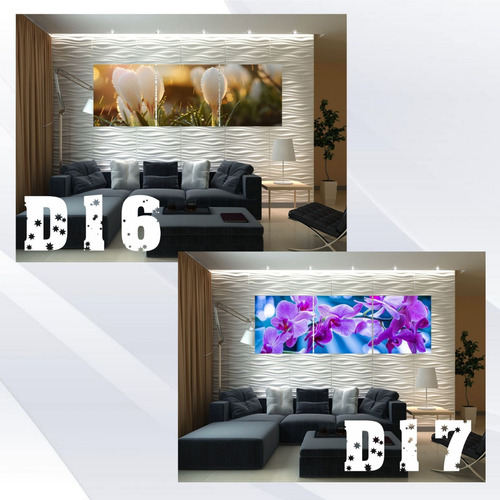 Tríptico Decorativo Flores En Marcado Madera Mdf 9mm