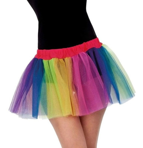 Tutu Multicolor 30cm Diseño Estirable Baile Fiesta