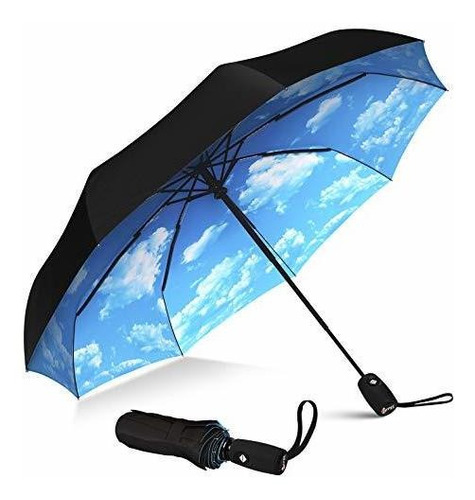 Paraguas De Bolsillo Viaje Resistente Al Viento Color Cielo