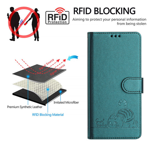 Bonita Funda De Piel De Gato Para Zte Blade A52/a53/a53 Pro/a53+/a55, Bonita Mujer Con Cierre Magnético
