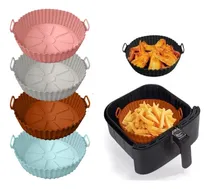 Comprar Pack X4 Moldes De Silicona Freidora De Aire Airfryer 17,5cm Superior Antiadherente Reutilizable Lavable Bandeja Horno Microondas Horno Electrico No Se Pega La Comida Levys Bazar