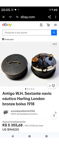 Sextante Antigo Náutica Completo (Usado)