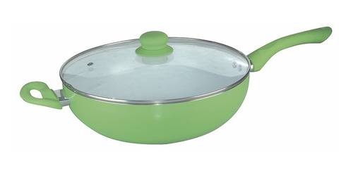 Wok Cuori Con Interior Ceramico Mod Verde Impobarato