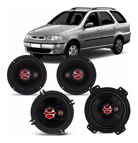 Kit Alto Falantes Original 4 Peças Fiat Palio Weekend G2 G3 Cor Preto