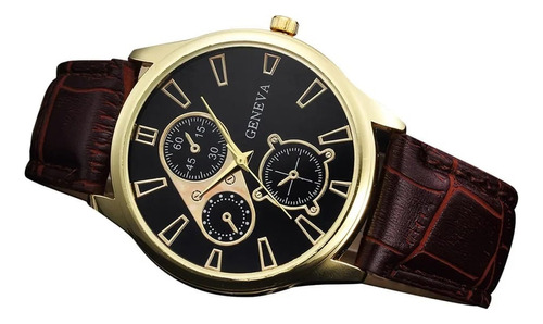 Reloj Pulsera Geneva Marrón Retro P/hombre Genieka