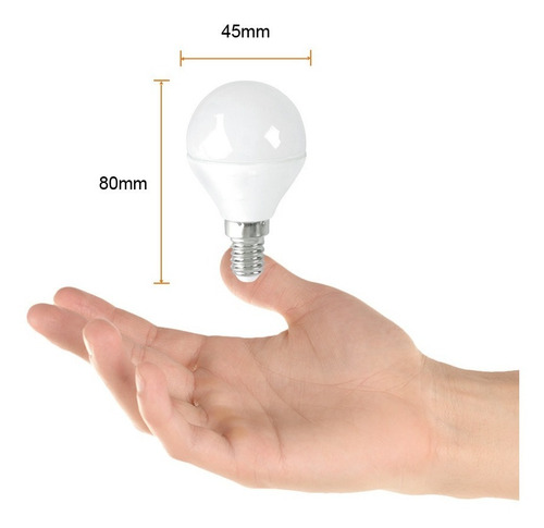 Imagen 5 de 5 de Bombillo Led Tipo Globo, 4 W, Luz Día, Base E14