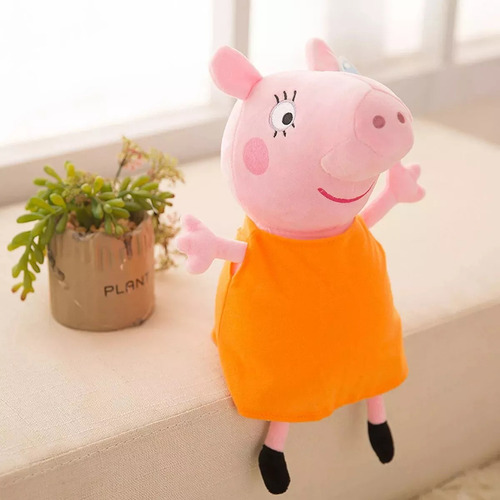 Peluches Peppa Pig Y George Con Dinosauro Teddy 25 Cm Set 4p