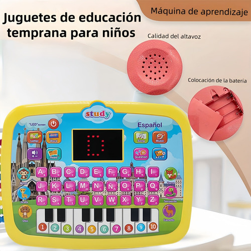 Computadora Juguete Para Niño Laptop 2 Piezas,español