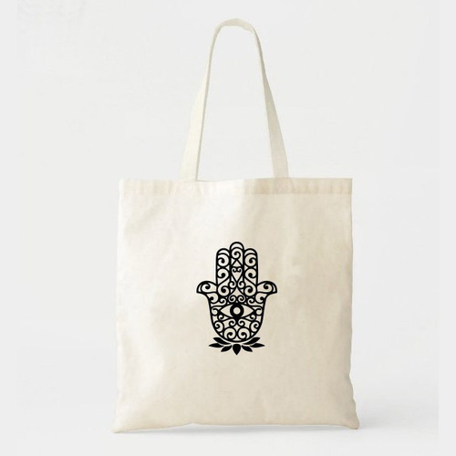 Tote Bag Mano De Fátima - Mandala - Lienzo Estampada 