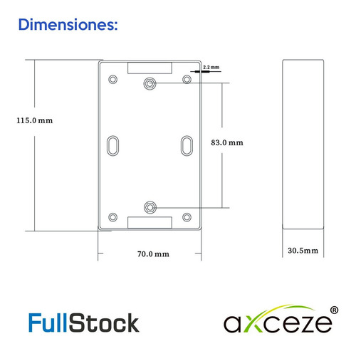 Caja Plástica Para Botón Estándar 115x70x30mm Ax-pbox Enson