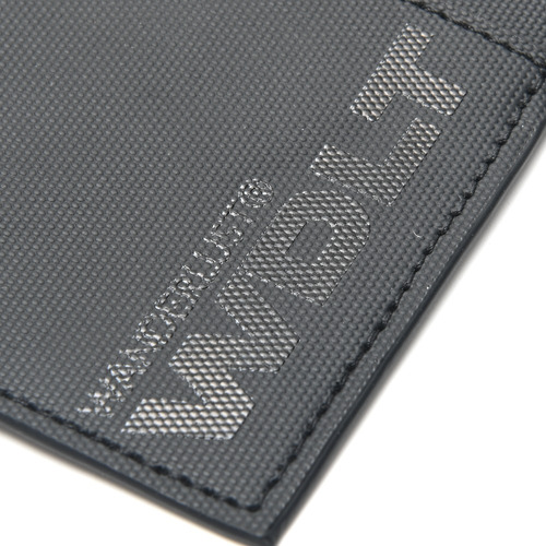 Tarjetero De Cuero Pu Con Cierre Wanderlust Negro Negro Liso