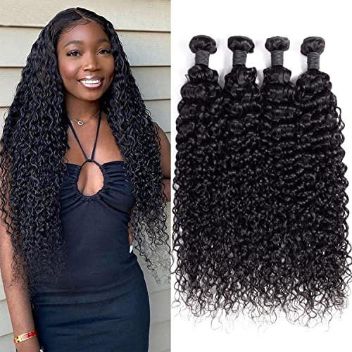 Brazilian Curly Onda Pelo Humano 4 Paquetes 100% Bvrmo