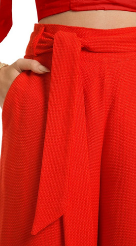 Imagem 3 de 3 de Calça Pantalona Cós Alto Bolso Faca Zinco 106177