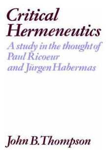 Libro Critical Hermeneutics - John B. Thompson